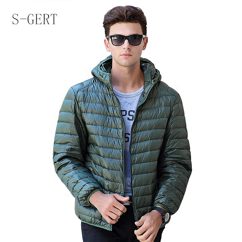 Autumn Winter Warm Light Thin Duck Down Custom Man Lightweight Jacket Men Down Coat