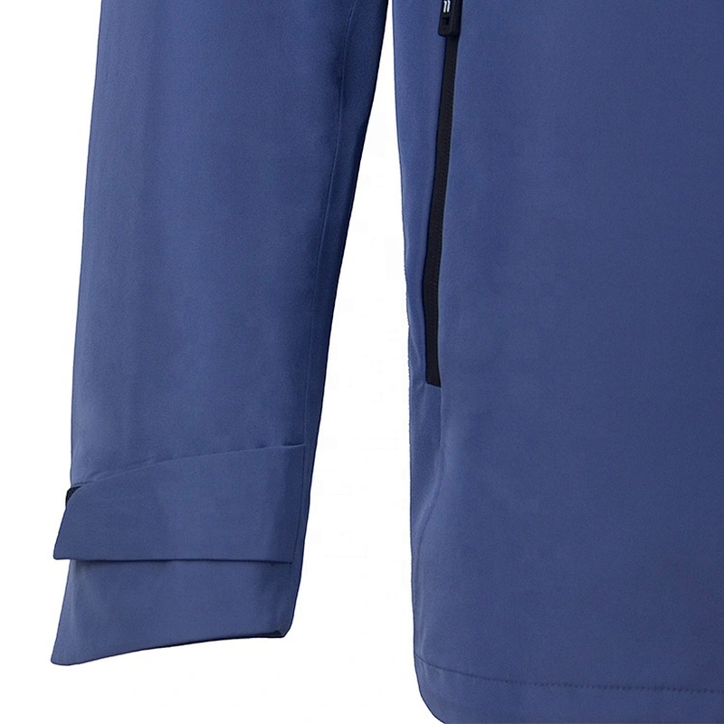 2020 windproof outdoor sportswear waterproof blue long outdoor jacket polyester windbreaker custom logo From Ruiniu Factory