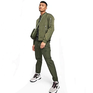 OEM ODM Wholesale Streetwear Custom Pilot Varsity Blank Green Bomber Jacket Men