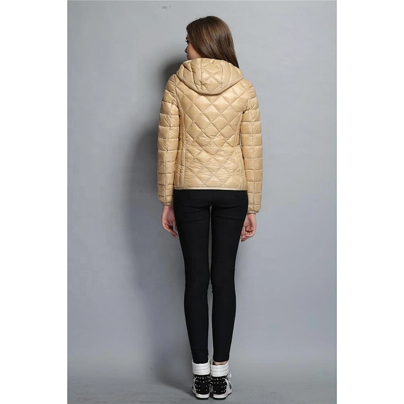Comfy Diamond Fashional Packable Windbreaker Short Women Down Filled Jacket