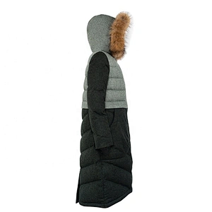 Oem Odm Crane Down Jacket Hoodie Patchwork Ladies Winter Down-Filled Coat From Ruiniu Manufacturer