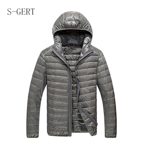 Brand Quality Solid Slim Fit Hoodie Ultralight Outdoor Man Packable Jacket Down Coat