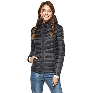 Oem Odm Ladies' Winter Wear Custom Light Weight Padded Jacket Cropped Puffer Coat Dama Casaca Plumas