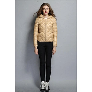 Comfy Diamond Fashional Packable Windbreaker Short Women Down Filled Jacket