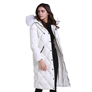 Winter Coats For Women Goose Down Filled Ladies Longline Custom Puffer Jacket Hood