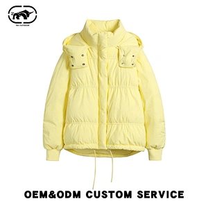 2020RUINIU Autumn and winter new women's wear 90% white duck down thickened loose-fitting hat short down jacket