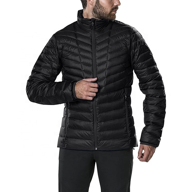 Oem Odm Men Black Puffer Jacket Doudoune Plume Cropped Puffer Feather Down Coat From Ruiniu Factory