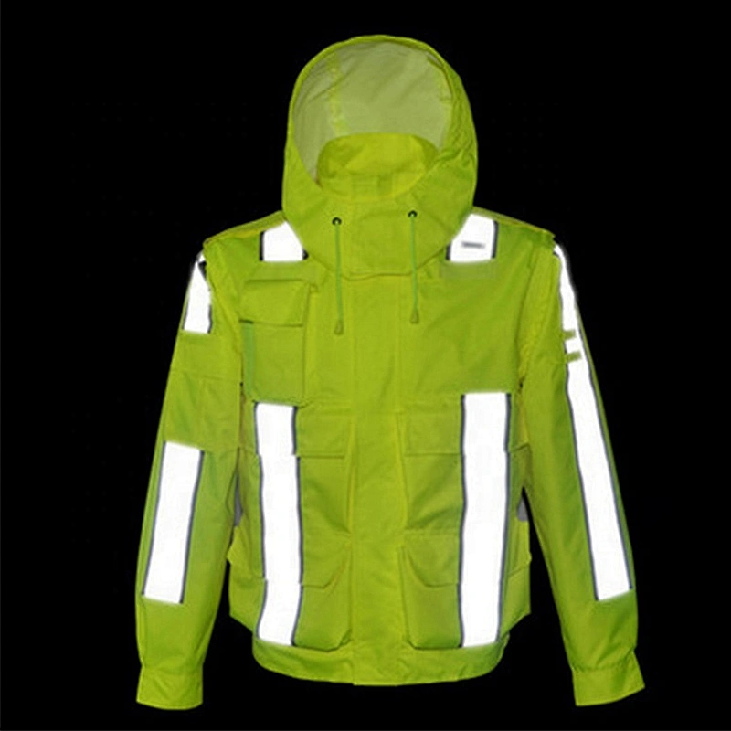 Oem Odm Reflective Rain Jackets Security Rain Working Reflective Winter Jacket From Ruiniu Factory