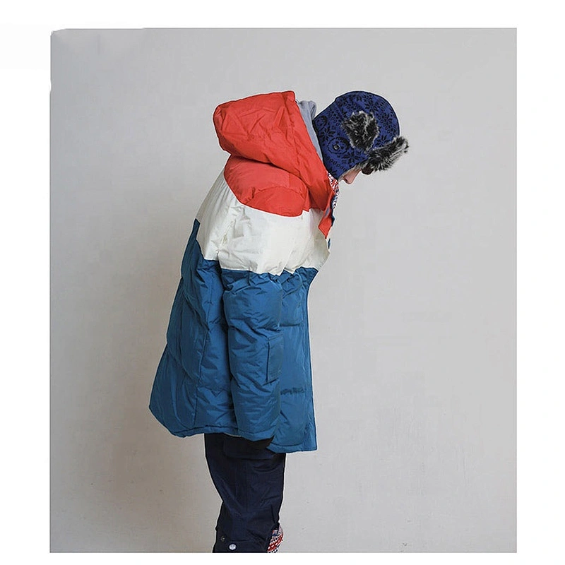 OEM ODM Custom Puffer Jacket Hooded Blue Men Cotton Jacket