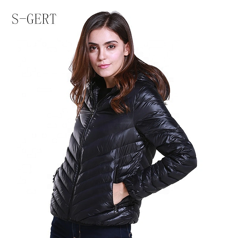 Windproof Goose Duck Feather Women Puffer Winter Coats Custom Down Jacket