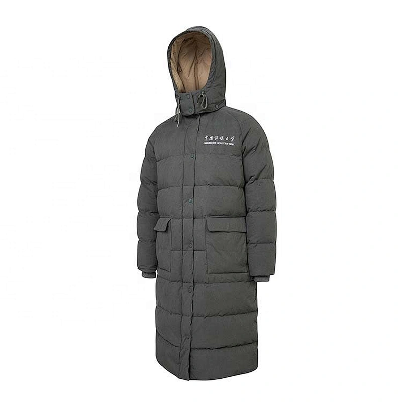 Customize Logo Oversize School Uniform Warm Winter Long Duck Down Woman Filled Down Jacket