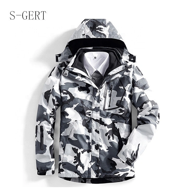 Outdoor Sport Polyester Waterproof Jacket Camo Hoodie Windbreaker