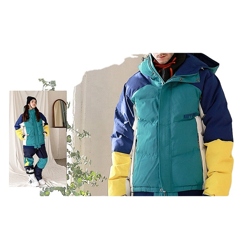 OEM/ODM Blue Green Mixed Color Winter Outdoor Sportswear Alaska Market Figure Skating Snow Custom Print Jacket