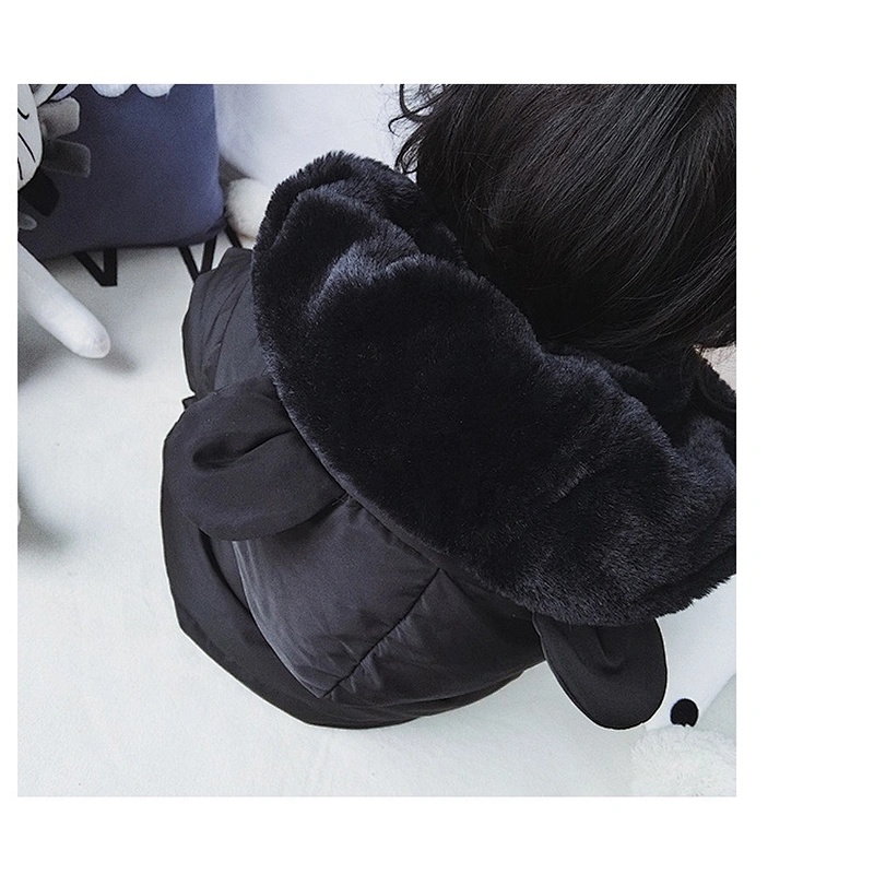 Rabbit Feather Lining Hoodie Light Girls Winter Children Clothes Baby Girl Jacket