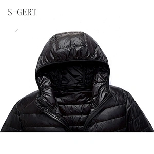 Brand Quality Solid Slim Fit Hoodie Ultralight Outdoor Man Packable Jacket Down Coat