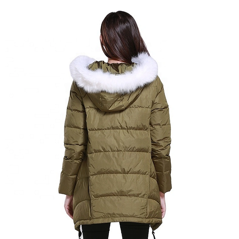 Oem Odm Winter Casacas Mujer Pluma Down Hooded Jacket Coat Down Feather Woman Custom Puffer Jacket From Ruiniu Factory
