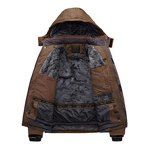 Oem Odm  Snowboard Jacket Brown Waterproof Mountain Skiing Men'S Custom Ski Snow Jacket Men