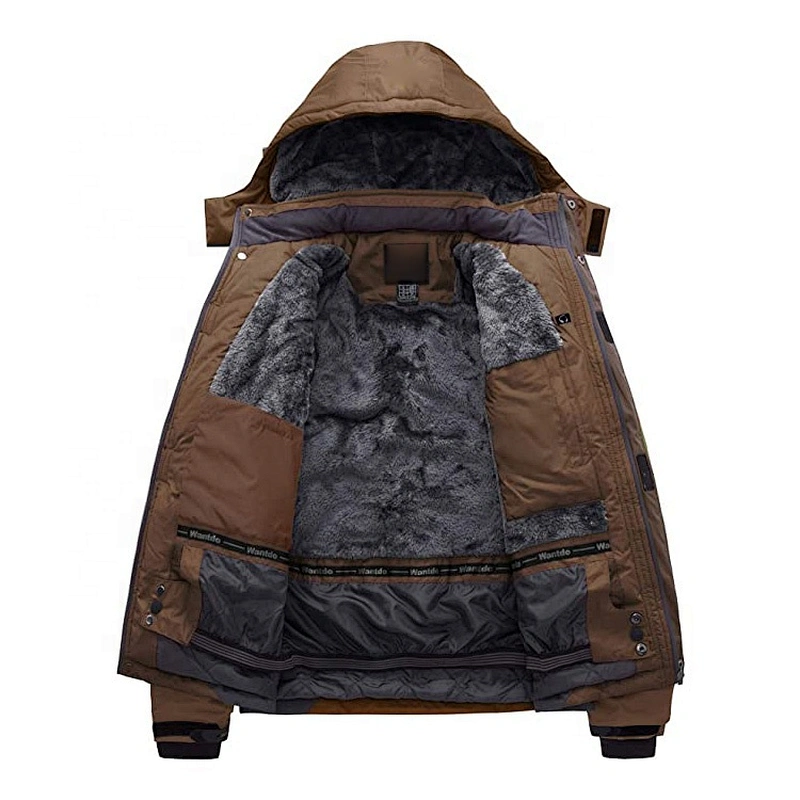 Oem Odm  Snowboard Jacket Brown Waterproof Mountain Skiing Men'S Custom Ski Snow Jacket Men