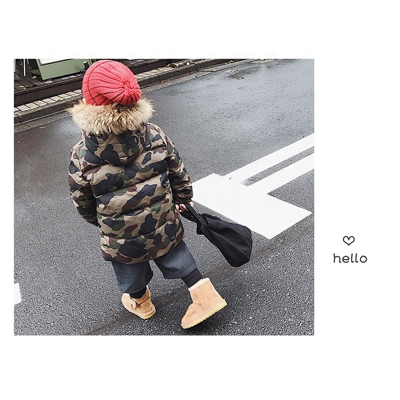 Fashion Stock Camo Winter Duck Down Clothes Children Kids Jacket Boy
