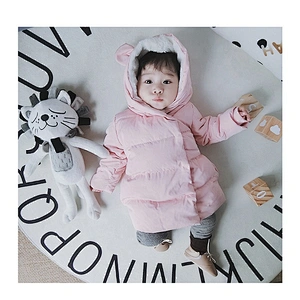 Rabbit Feather Lining Hoodie Light Girls Winter Children Clothes Baby Girl Jacket