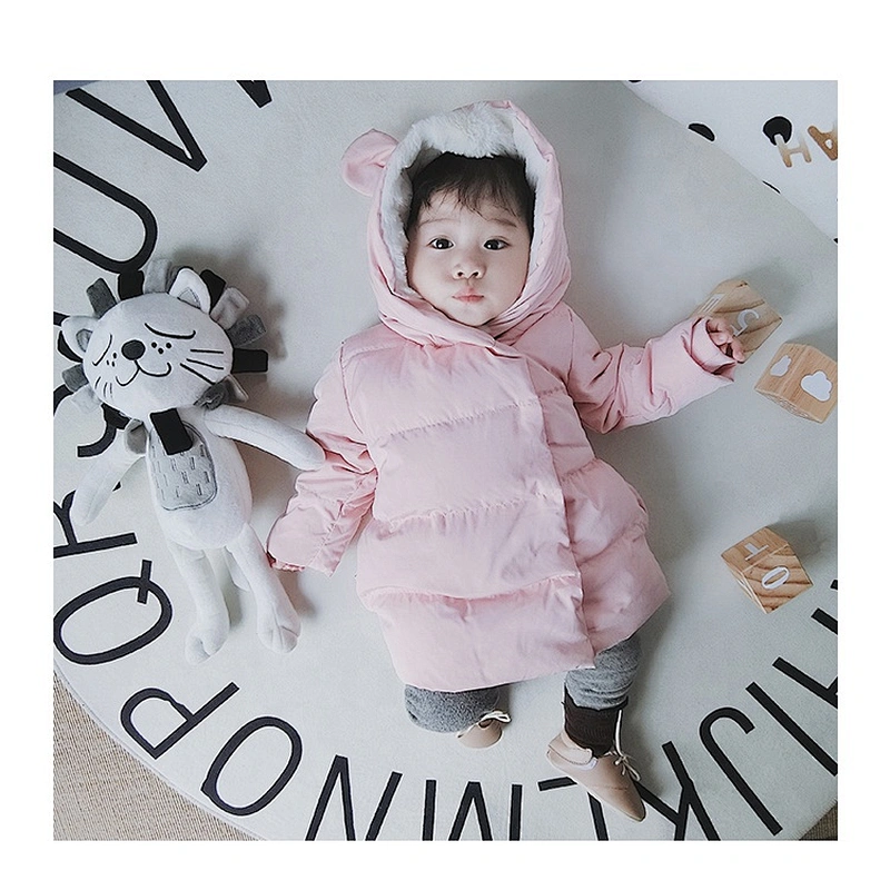 Rabbit Feather Lining Hoodie Light Girls Winter Children Clothes Baby Girl Jacket