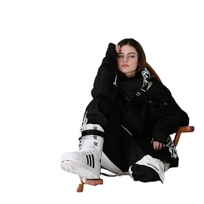 OEM/ODM Fashion Black Coat Hood Parka Super Hiking Jacket Windbreaker Suit