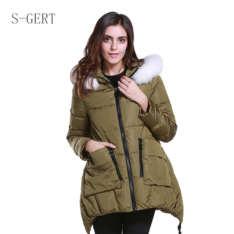 Hiking Windproof Winter Women Down Filling Puffer Jacket Customized