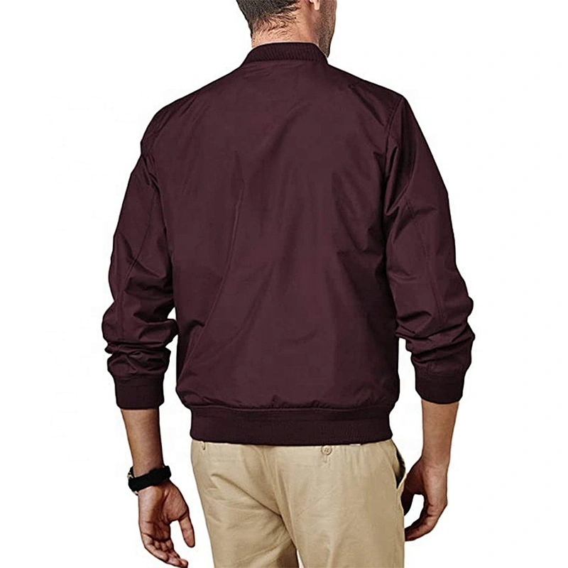 2020 OEM ODM Wholesale Casual Streetwear Polyester Jackets Flight Red Bomber Jacket For Men