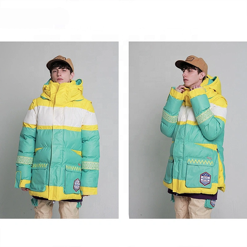 OEM ODM Colourful Warm Snow Ski Suit Jacket Man Down Snowsuit For Adults