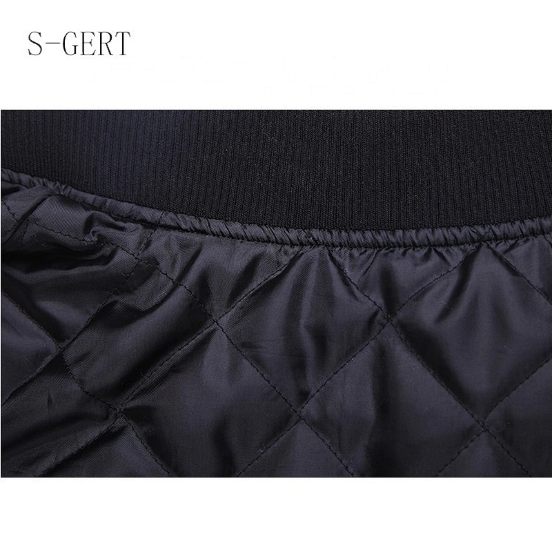 Light No Hood Work Waterproof Polyester Black Winter Cotton Custom Men Bomber Jacket