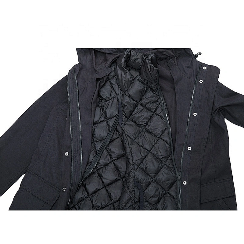 OEM ODM Black Two-Pieces Hoodie Windbreaker Jacket Waterproof Custom Windbreaker Men