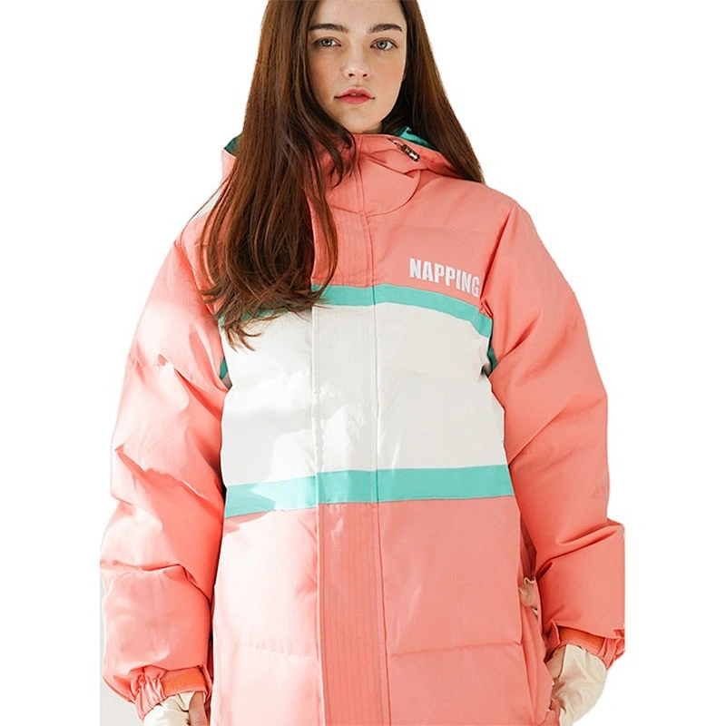 OEM ODM Pink Mixed White Girls Winter Sportswear Fashion Waterproof Coat Women Ski Custom Jacket Logo