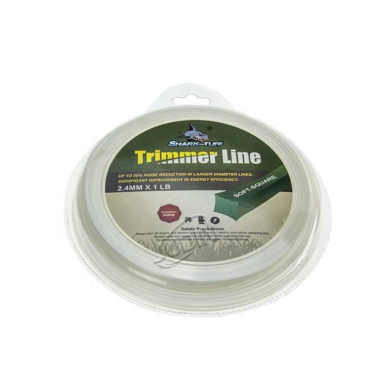 High Quality 100% Nylon lines 2.4MM  1LB Square Cord  Roll For Brush Cutter Trimmer Line