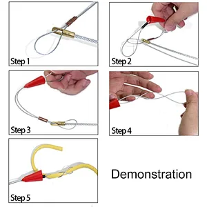 Fish Tape Fiberglass Wire Puller Electrical Metal Fish Tape Reel Great for Wire Cable Line Orang Cable Puller