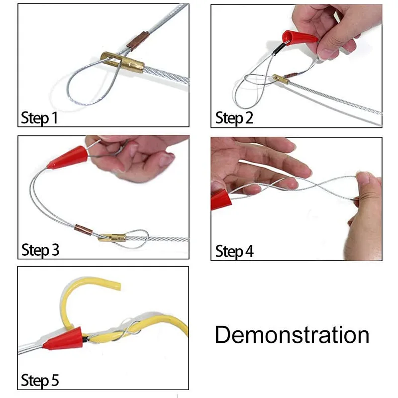 Fish Tape Fiberglass Wire Puller Electrical Metal Fish Tape Reel Great for Wire Cable Line Orang Cable Puller