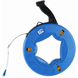 30M Fiberglass Wire Cable Electrical Fish Tape Reel, Fiberglass Wall line Reel Fishtape Puller Fish Tape