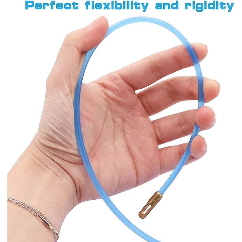 Electrical Fiberglass Fish Tape Case Wire Puller with 1pcs Fastener tool 4.3mm x 82 Feet/Up Nylon Fish Tape