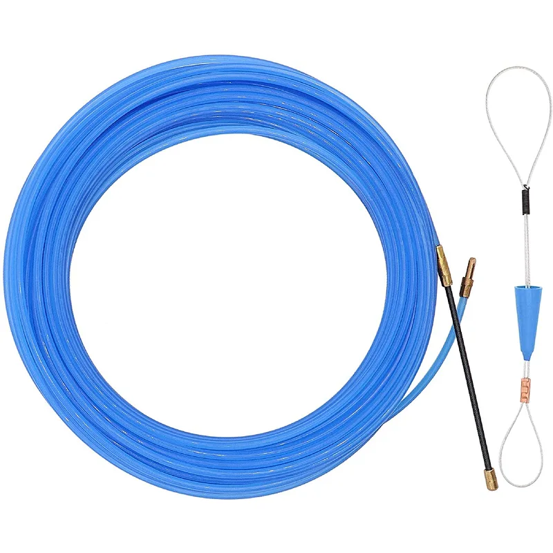 Electrical Fiberglass Fish Tape Case Wire Puller with 1pcs Fastener tool 4.3mm x 82 Feet/Up Nylon Fish Tape