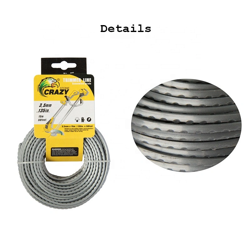 Replacement Efficient Metal Trimmer Line Grass Cut for Garden Brush Weed Eater 3.5mm Saw Teeth Nylon Durable OEM Strimmer Line