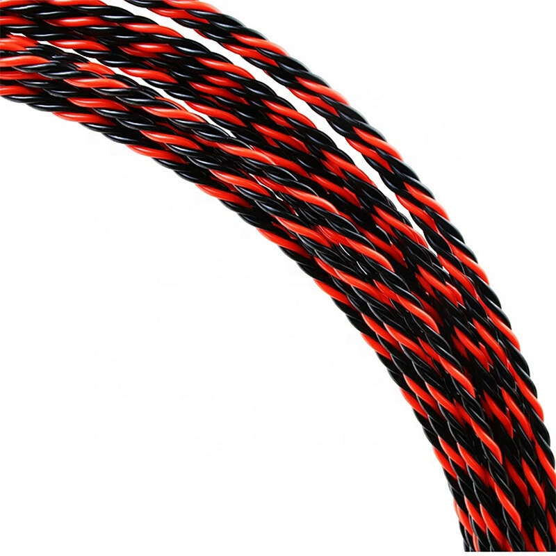 3 Core 15m 30m 50m PET Fish Tape  Red& Black Fish Tape  Colorful Core Braid Nylon Cable Puller with tube