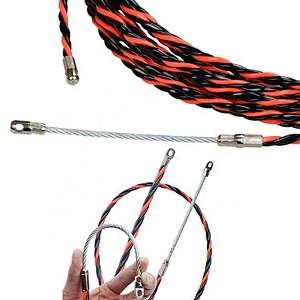 3 Core 15m 30m 50m PET Fish Tape  Red& Black Fish Tape  Colorful Core Braid Nylon Cable Puller with tube