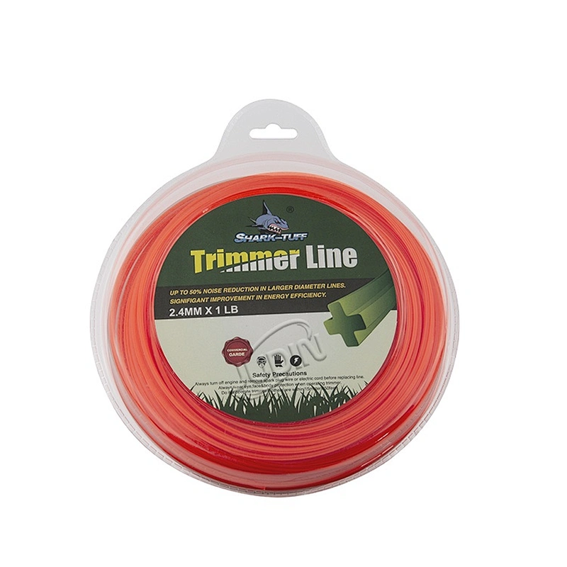 Commercial grade Cross Shape 1LB Blister Pack 2.4mm .095 Inch Nylon Weed Eater String Trimmer Line  for Brush Cutter