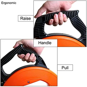 Fish Tape Fiberglass Wire Puller Electrical Metal Fish Tape Reel Great for Wire Cable Line Orang Cable Puller