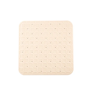 New square bath mat with suction cup can be customized baby rubber bath mat