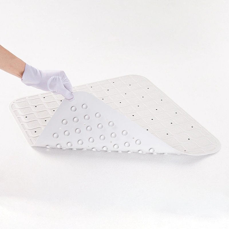 New square bath mat with suction cup can be customized baby rubber bath mat
