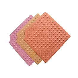 Square Classical Design Natural Rubber Bath Mat with Notch