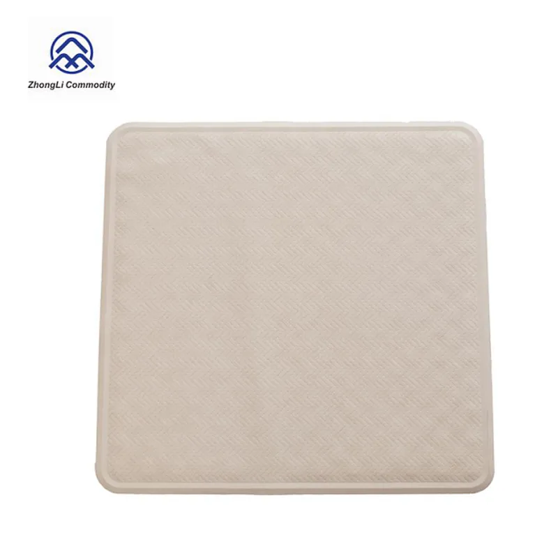 Square Classical Design Natural Rubber Bath Mat