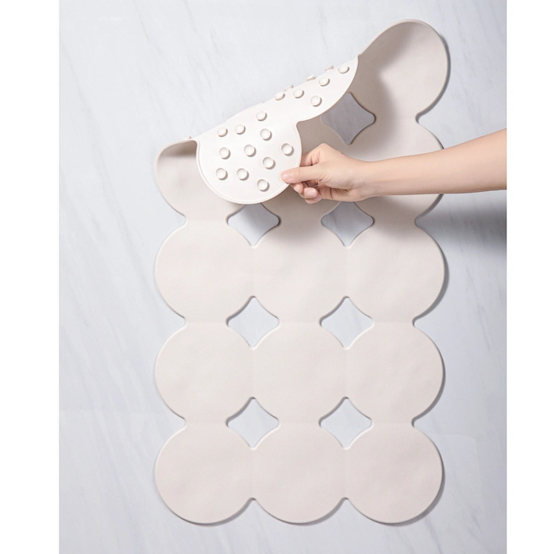 Baby bath mat non slip pad with irregular round bottom with suction cup rubber bath mat