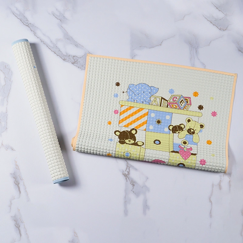 Easy clean cartoon waterproof breathable air filled rubber cot sheet