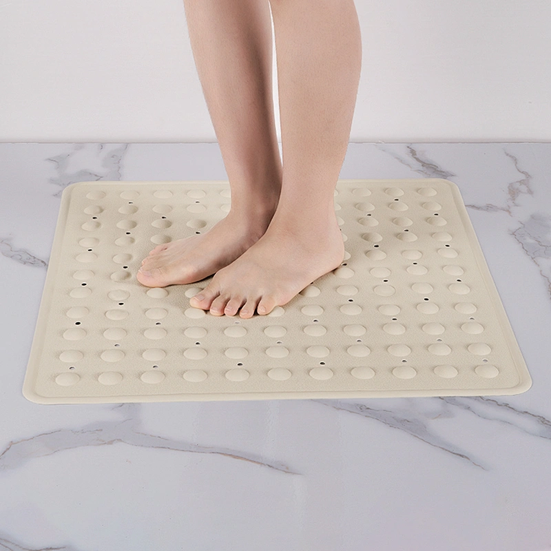 Natural rubber bathroom rubber mat for bathtub floor anti slip bath mat with suction cups